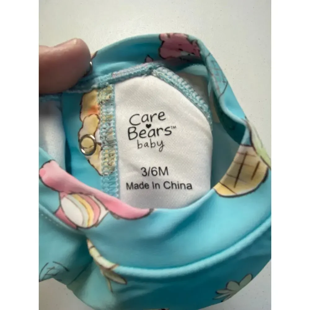 Care Bears Baby Long Sleeve One Piece Swimsuit Infant Girls Size 3-6 Months